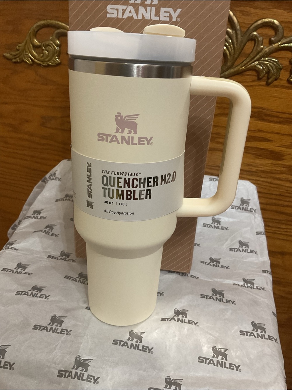 Stanley Cream Quencher Travel Tumbler with Handle